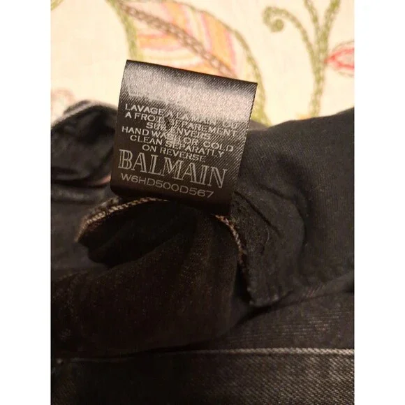 Balmain Men's Grey Biker Jeans Made In Japan Size 34 - Picture 8 of 10